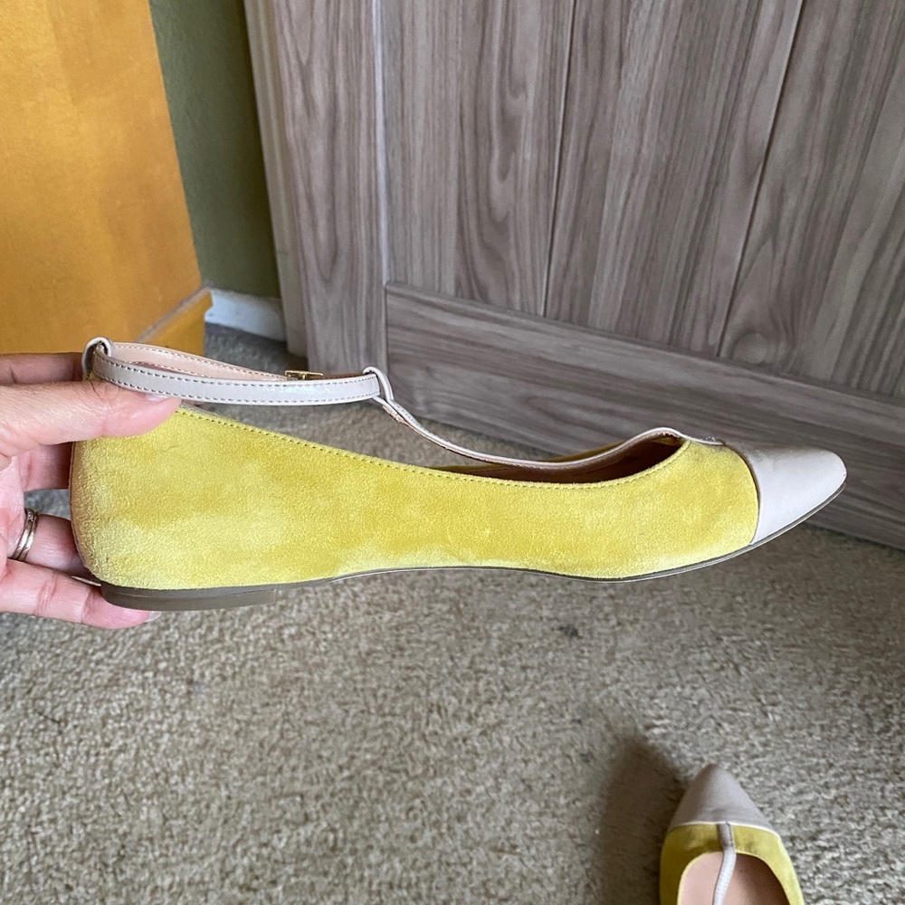 Sole Society x Julianne Hough Yellow and cream pointy toe flats - Picture 7 of 10